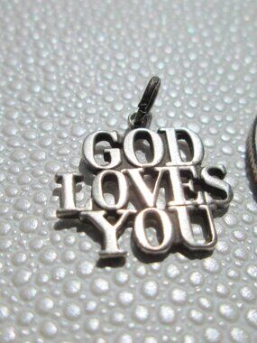 Vintage Tiffany & Co. GOD LOVES YOU Sterling Silver Pendant Charm